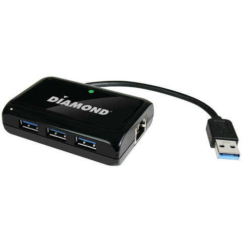 SuperSpeed USB 3.0 Hub with 1G Ethernet Port, 3-Port